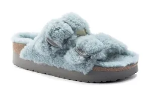 Birkenstock Papillio Arizona Big Buckle shearling sandals faded aqua 39 thumbnail 1