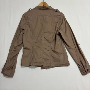 Maurice's Utility Military Jacket Brown/Beige Womens M‎ Lightweight thumbnail 11
