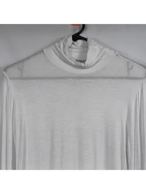 Active Basic White Mock Neck Long Sleeve Top L thumbnail 2