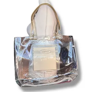 Vintage 90s Esprit Clear PVC Tote Bag Transparent Logo‎ Purse Beach Transparent thumbnail 3