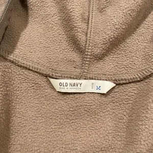 Old Navy Brown Fleece Zip Up Hoodie Jacket Size M Pink Zipper Accents thumbnail 3