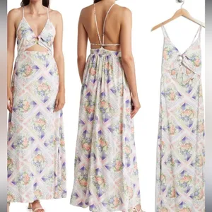 Maaji Aurora Cover-Up Maxi Dress in Countryside Floral Peek-a-Boo Front large thumbnail 2
