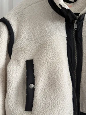 Free People Fleece Jacket XS Ivory & Black thumbnail 5