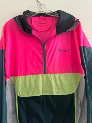 cotopaxi Neon Colorblock Pullover Windbreaker Jacket - Hot Pink, Teal, Limep thumbnail 2