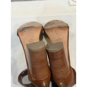Ulla Johnson Studded Leather Block Heel Sandals Brown EU 37 US 7 Tassel Zip thumbnail 15