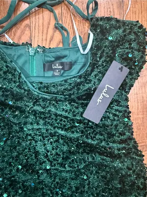 Lulu's Emerald Sequin Spaghetti-Strap Mini Dress thumbnail 4
