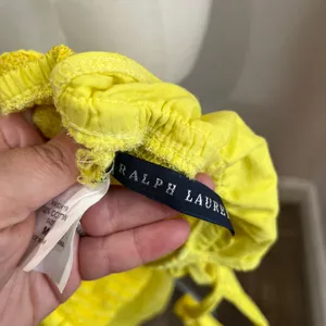 Ralph Lauren‎ Yellow Halter Mini Dress Embroidered Empire Waist Women’s Size M thumbnail 6