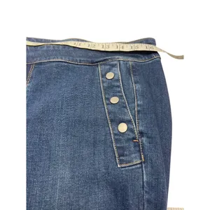 J. Jill York Denim Bootcut Jeans Size 12 Dark Wash Button Detail Stretch Pants thumbnail 8