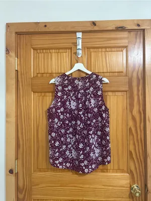 Nordstrom Size Large Purple Floral Preppy Tank Top thumbnail 7