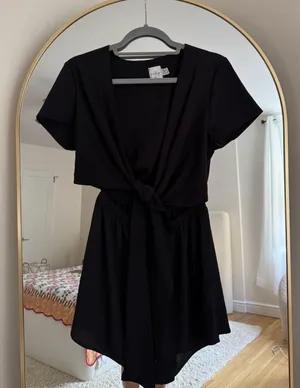 Princess Polly Black Romper Tie Front thumbnail 3