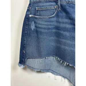 Good American Denim Shorts Women Size 22 Blue High Rise Raw Hem Distressed thumbnail 4