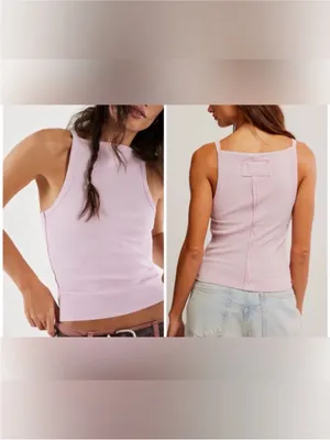 NWT Free People We The Free Mia Tank - pink a boo pink rose - XS, Medium thumbnail 2