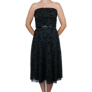 Vintage 90s Luly K Black Floral Midi Dress thumbnail 12