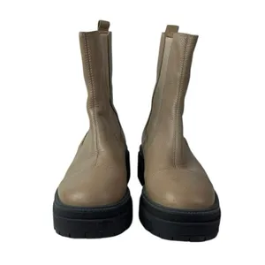 Sam Edelman Wellington Beige Tan Round Toe Slip On Mid Calf Chelsea Boots Sz 7.5 thumbnail 2