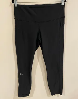 Under Armour HeatGear Pull On Compression Ankle Leggings Black Women's Large thumbnail 1