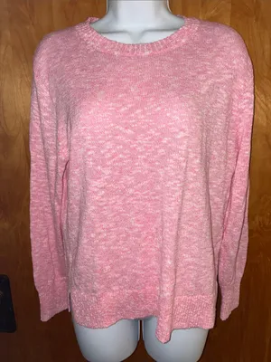 J. Crew Pink & White Heathered Sweater Size Small thumbnail 1