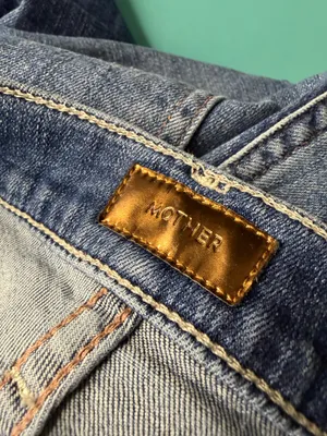MOTHER The Stunner Zip Ankle Step Fray Walking On Coal Blue Denim Jeans Size 28 thumbnail 5