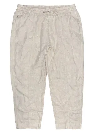 Athleta Retreat High Rise 100% Linen Ankle Pants Undyed Size XL Pull On Neutral thumbnail 1