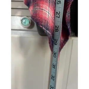 Aeropostale Flannel Pink/Black Open Long Tab Sleeve‎ Shirt Size Small Shawl Neck thumbnail 4