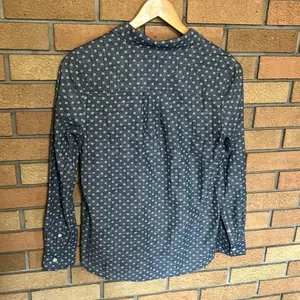 J. Crew Circle Print Chambray Popover 3/4 Button Down Long Sleeve Shirt Size 0 thumbnail 2