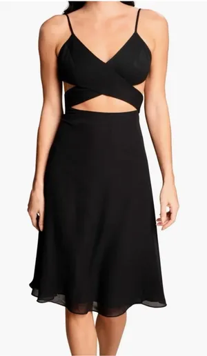 DRESS THE POPULAR Abigail Dress Black Cut Out‎ Flare size Small thumbnail 1