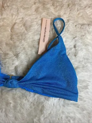 Aqua Shimmer Blue Bikini Top thumbnail 3