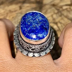 Lapis Lazuli Ring Size 7 1/4 Gold thumbnail 1