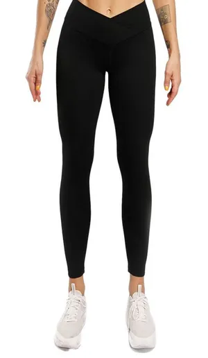 SWEETALUNA Black Tummy Control Fitness Leggings thumbnail 1