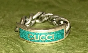 Gucci Tag Chain Enamel Arg 925 Ring Gucci Size 20/ US size 9 thumbnail 1
