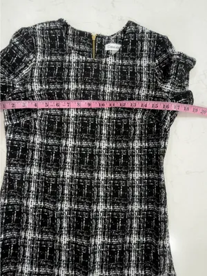 Calvin Klein Black & White Plaid Short Sleeve Mini Dress thumbnail 8