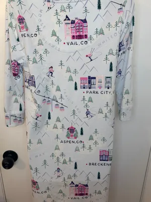 Soma XS Ski Town Nightgown Dress Aspen Vail Breckenridge Park City 3/4 Sleeve thumbnail 9