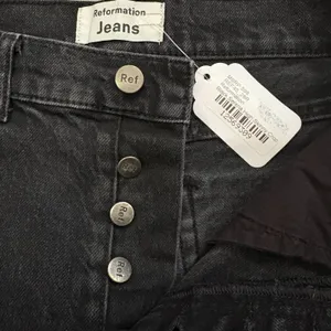 Reformation Serena High Skinny Crop Jeans Black Button‎ Fly Denim Size 28 Waist thumbnail 5