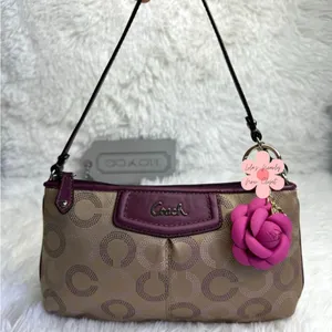 COACH y2k Purple Ashely Signature Canvas Wristlet Mini Purse thumbnail 1