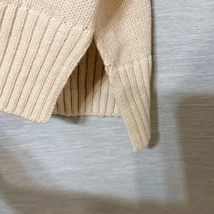DKNY Jeans Womens Cream Mock Neck Logo Pullover Sweater Size Small thumbnail 3