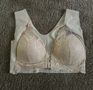 Lace Front-Closure Comfort Bra in Nude thumbnail 1
