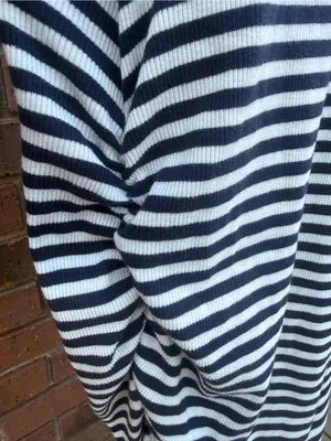 A New Day Striped Ribbed Side Ruched Bodycon Maternity Midi Dress Size Medium M thumbnail 4