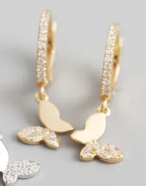 ⭐️new/ Huggies With CZ Butterfly 🦋 Charms thumbnail 3