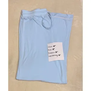 NWOT Comfrt Luna Lounge Pants XL Sky Baby Blue Wide‎ Straight Leg Drawstring thumbnail 6