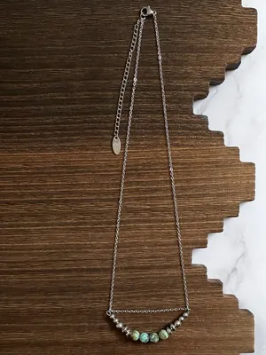 Handmade Sagebrush Prairie Western Pearl Bar Necklace 17 inch thumbnail 2