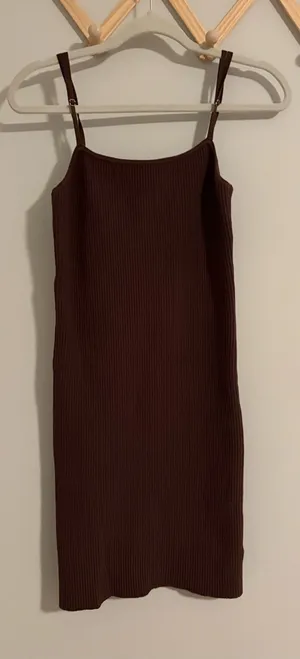 House of Harlow Chocolate Brown Ribbed Mini Dress size XS thumbnail 1