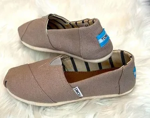 TOMS Alpargata Natural Heritage Canvas Wide Width Shoes Size W5 thumbnail 1