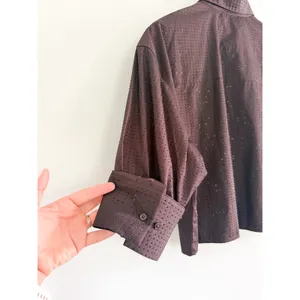 Madewell | NWT Rhinestone Straight-Hem Shirt in Molasses Brown | Sz S thumbnail 11
