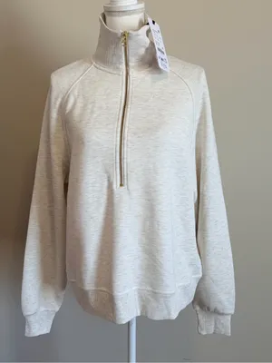 NWT Varley Selene 1/2 Zip doublesoft sweatshirt relaxed fit size small thumbnail 5