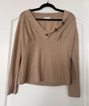 Light Brown Long Sleeve Top Size M thumbnail 1