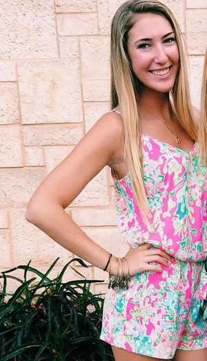 Lilly Pulitzer Pink & Green Floral Tie-Waist Romper thumbnail 1
