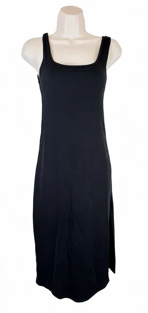 Abercrombie & Fitch Women’s S Black Ribbed Midi Dress thumbnail 1