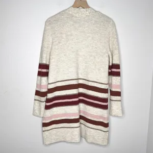 Retrology Open Cardigan M Long Colorful Gold Tan Pink Cozy Fall Knit Boho City thumbnail 5