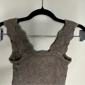 Intimately Free People Love Letter Cami Brown‎ Textured Crop Square Neck Top thumbnail 10