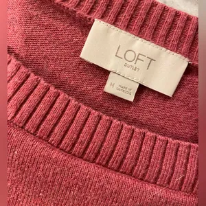 Loft Size M Burgundy Boat Neck 3/4 Sleeve Pullover Knit Top Split Hem Sweater thumbnail 8