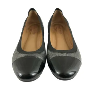 Josef Seibel Womens Ballet Flats Leather Slip On Silver Gray Metallic 37 US 6 thumbnail 2